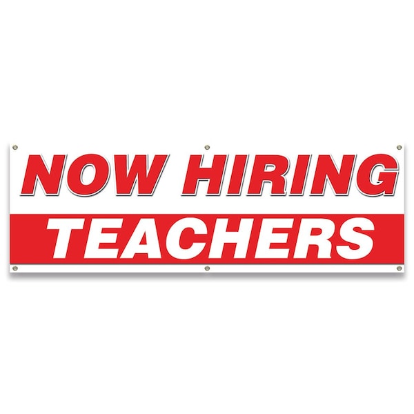 Signmission Now Hiring Teachers Banner Apply Inside Accepting Application Single Sided B-72-30311 - main